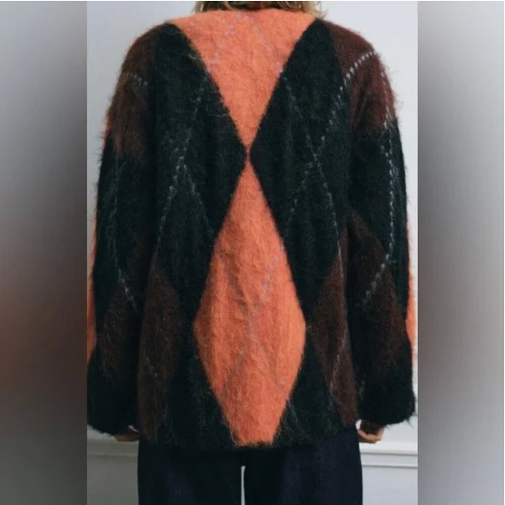 Zara KNIT JACQUARD CARDIGAN NWT - Picture 9 of 14